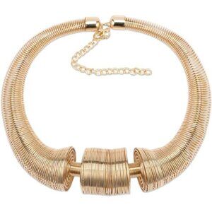 Chunky Gold Choker Necklace | Ethnic Jeweled Statement Collar.